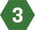 green hexagon number 3