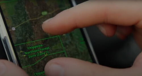 Chippewa Northern Forest map on a phone