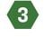 green hexagon number 3