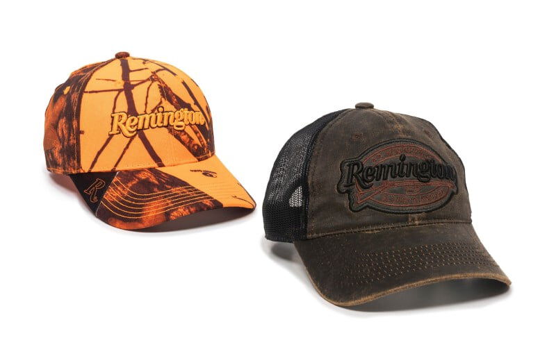 orange and camo hats