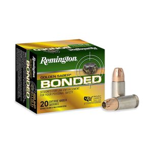 Golden Saber Bonded 9mm Luger +P 29341 packaging and cartridges