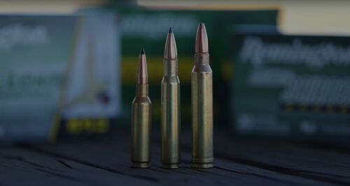 3 different calbier cartridges on a table