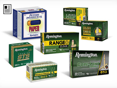 packaging for Peter's Premier Blue, HTP, Golden Saber, Range Clean, Premier STS, Magnum Rimfire and Core-Lokt Tipped with article icon