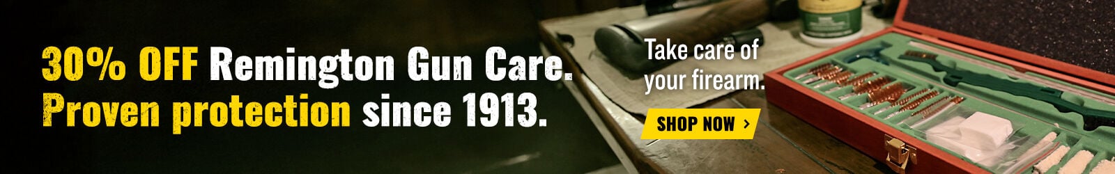 30% off Remington Gun Care. Proven protection since 1913; Take care of your firearm. Shop Now; Remington cleaning kit on a table