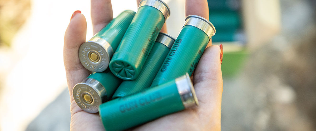 Remington Gun Club shotshells in a hand
