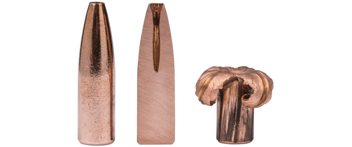 Core-Lokt Copper bullet and upset