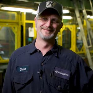 shawn Standing inside the Remington Factory