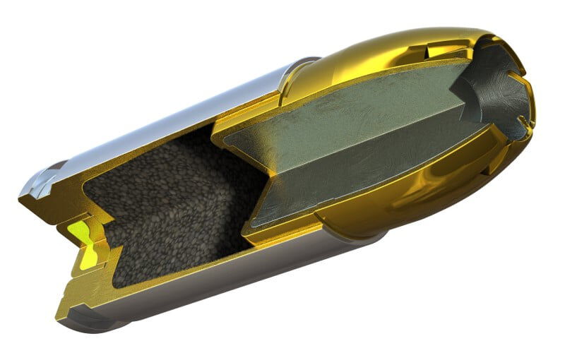 Cutaway Rendering of the Golden Saber Bonded Cartridge