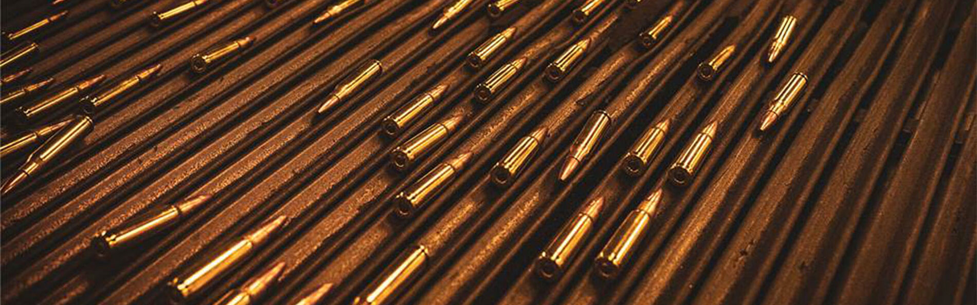 ammo cartridges moving down a convarer belt