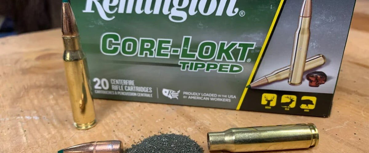 Remington Core-Lokt Tipped package with deconstructed cartridges