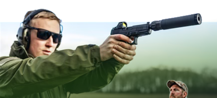 shooter aiming handgun