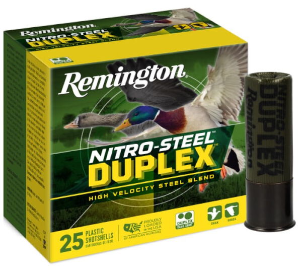 Nitro-Steel Duplex packaging and shotshell