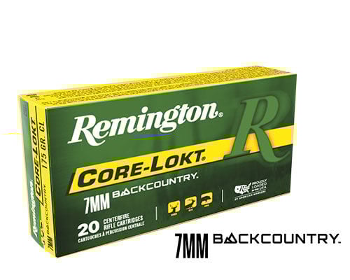 Core-Lokt 7mm Backcountry box and 7mm Backcountry logo