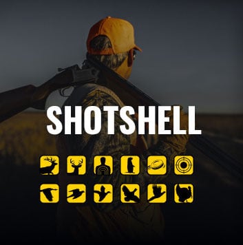 hunter with shotgun over his shoulder with usage icons