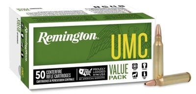 UMC Rifle 223 Remington packaging and cartridges