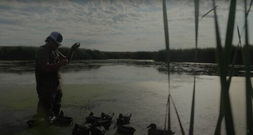 Jon setting up duck decoys