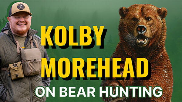 Kolby Morehead and a bear