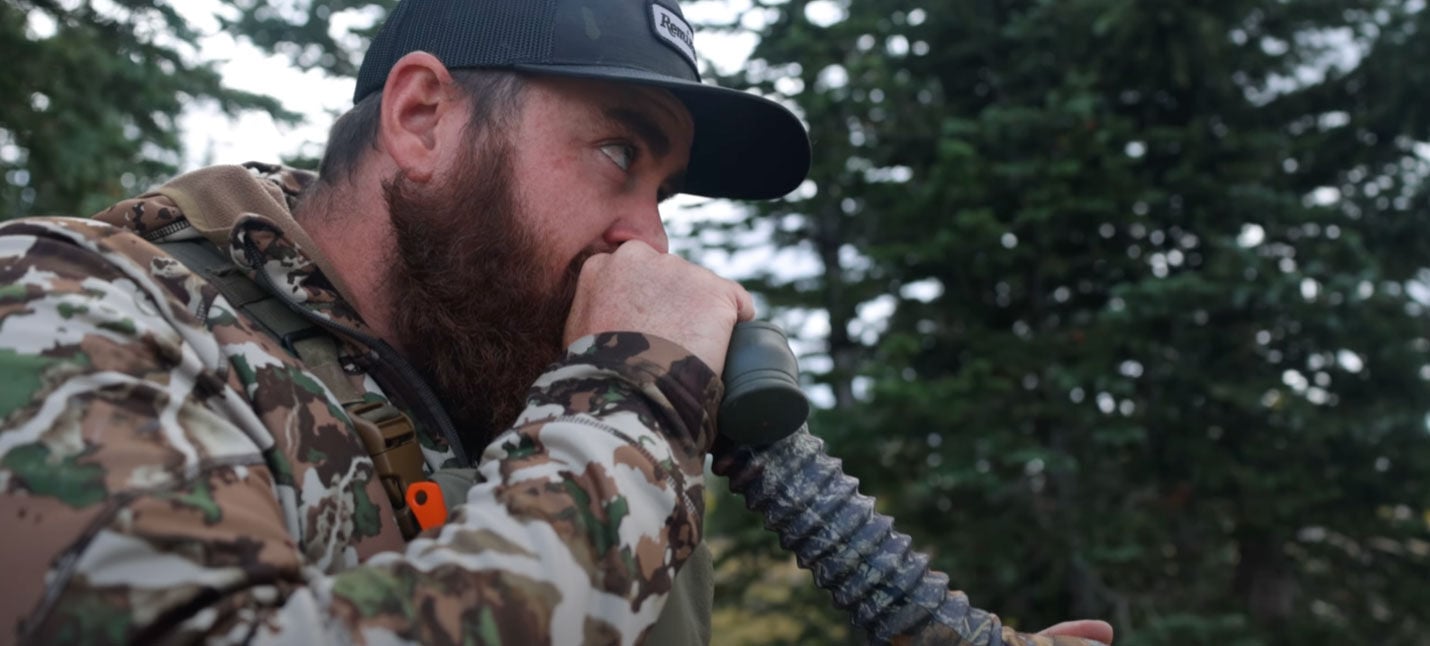 Ben Dettamani using an elk call
