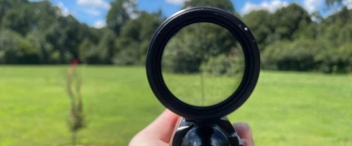 looking through the scope of a rifle