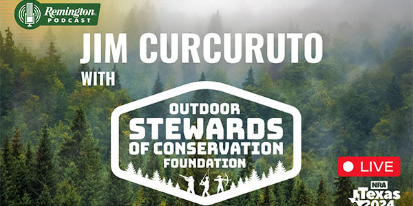Jim Curcuruto with Outdoor Stewards of Conservation Foundation; pine trees with fog