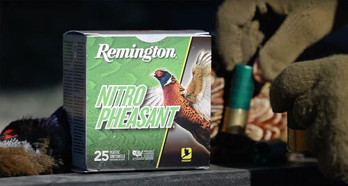 Nitro Pheasant packaging with hunter grabbing shotshell