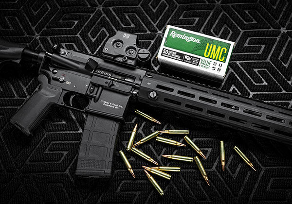 rifle, UMC box and cartridges
