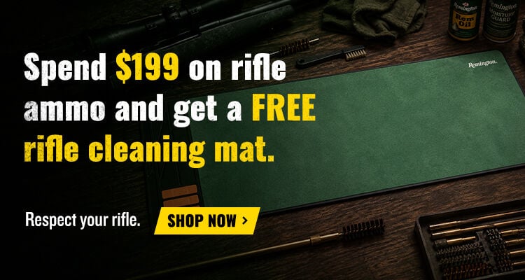 Spend $199+ on rifle ammo, get a rifle cleaning mat Free; Respect your rifle ;Shop Now