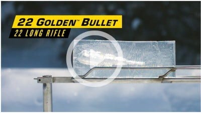 22 Golden Bullet shot into a gel block