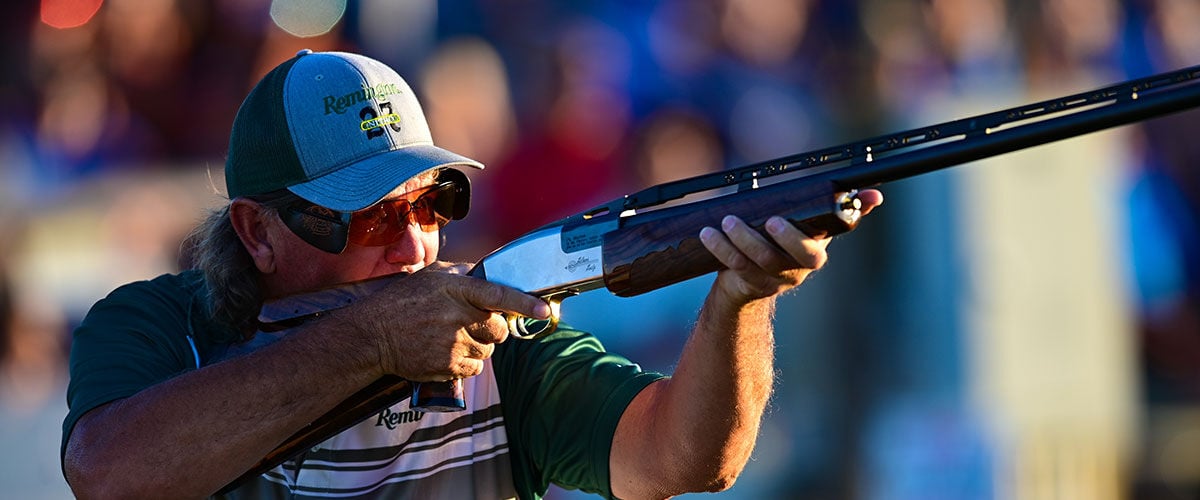 shooter aiming shotgun