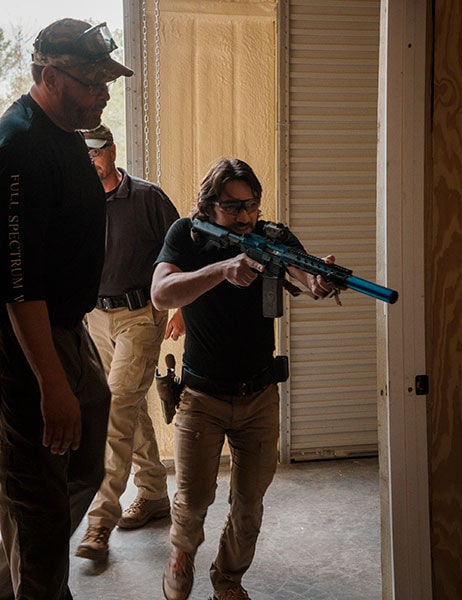 people running defense drills