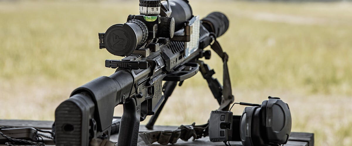 rifle on a bipod at an outoor range