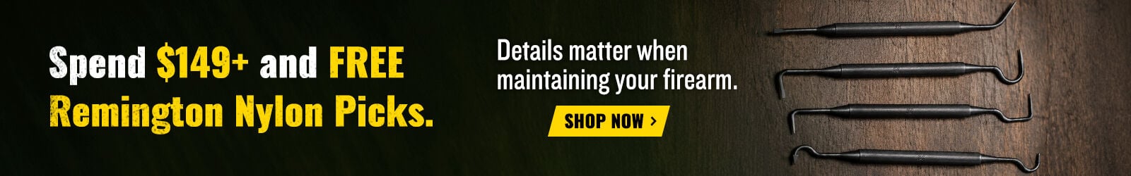 Spend $149+, get Nylon picks Free; Details matter when maintaining your firearmShop Now
