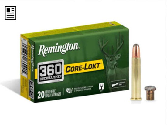 box of Core-Lokt 360 Buckhammer and cartridges