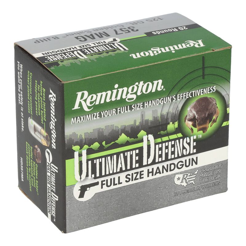 Ultimate Defense Handgun, 357 Magnum, 125 Grain, Brass Jacketed Hollow Point, 1220 fps