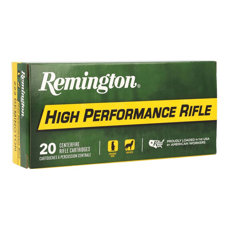 High Performance Rifle, 222 Rem, 50 Grain, Pointed Soft Point, 3140 fps