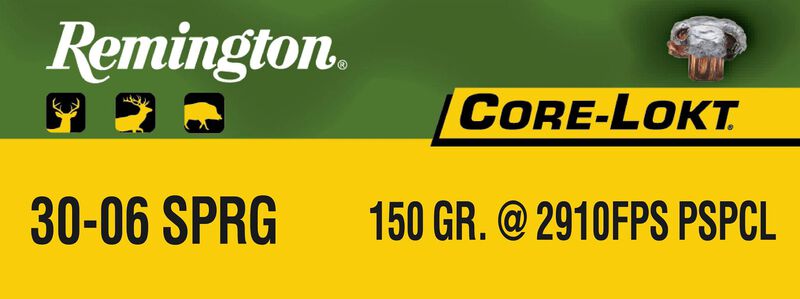 Core-Lokt, 30-06 Springfield, 150 Grain, Pointed Soft Point Core Lokt, 2910 fps
