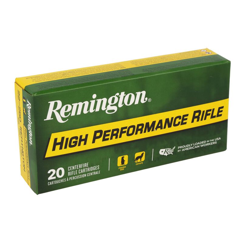 High Performance Rifle, 22-250 Rem, 55 Grain, Pointed Soft Point, 3680 fps