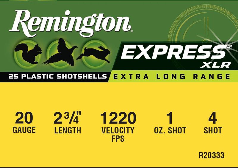 Express Extra Long Range, 20 Gauge, 4 Shot, 2-3/4 in, 1 oz, 1220 fps