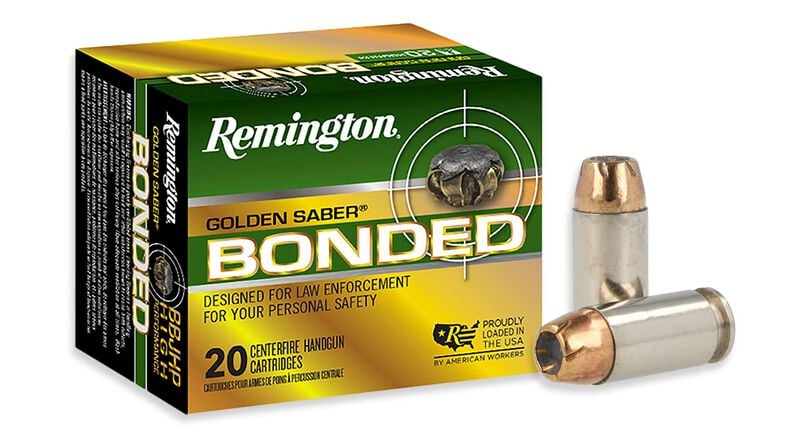 Golden Saber Bonded, 45 Auto, 230 Grain, Bonded Brass Jacketed Hollow Point, 875 fps