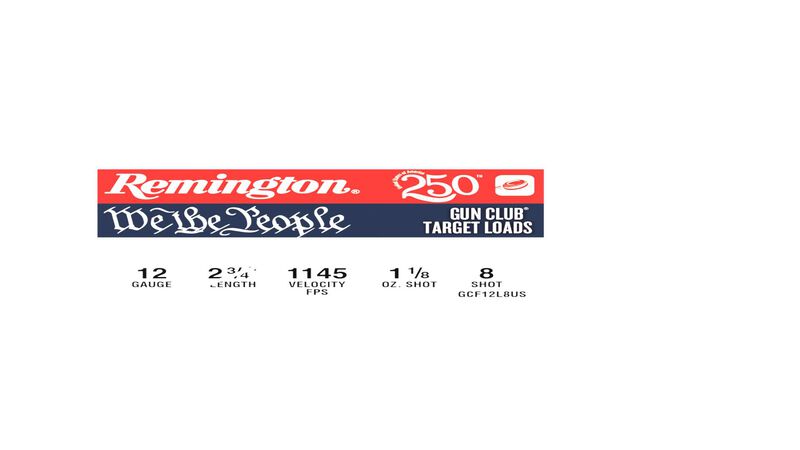 We the People Shotshell, 12 Gauge, 8 Shot, 2-3/4 in, 1 1/8 oz, 1145 fps