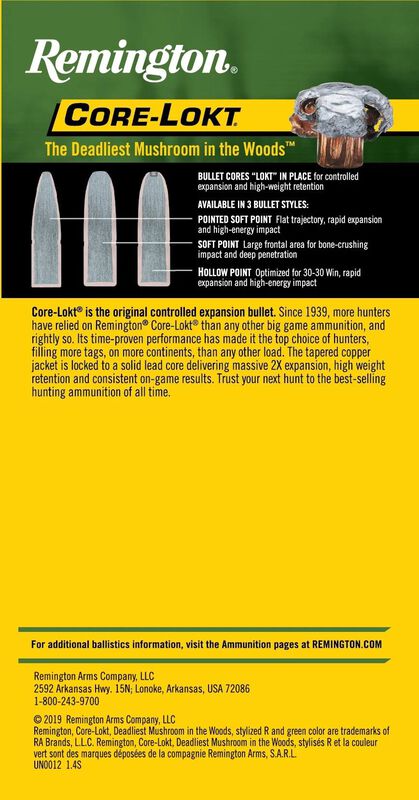 Core-Lokt, 243 Win, 100 Grain, Pointed Soft Point Core Lokt, 2960 fps
