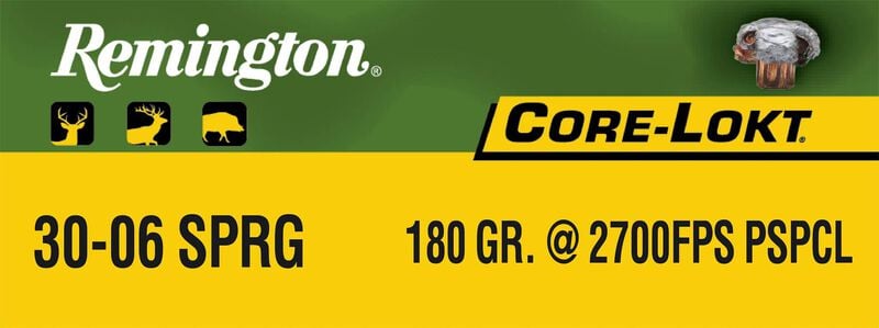 Core-Lokt, 30-06 Springfield, 180 Grain, Pointed Soft Point Core Lokt, 2700 fps
