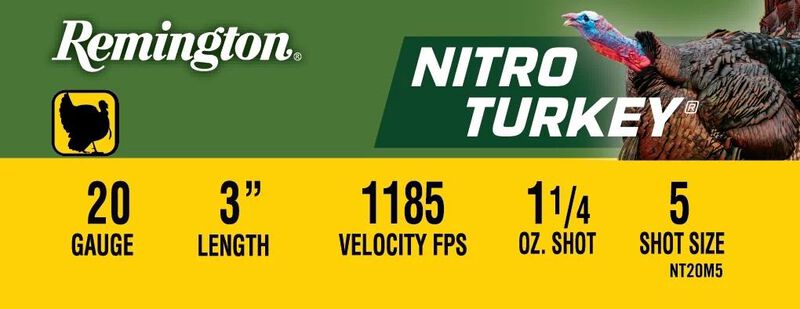 Nitro Turkey, 20 Gauge, 5 Shot, 3 in, 1 1/4 oz, 1185 fps