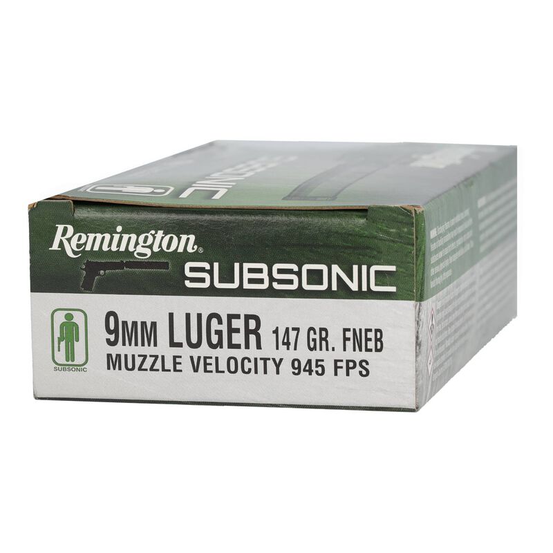 Subsonic Handgun, 9mm Luger, 147 Grain, Flat Nose Enclosed Base, 945 fps