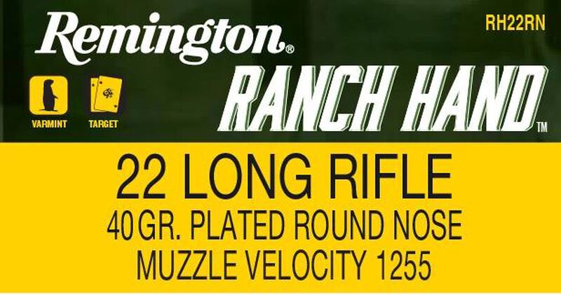 Ranch Hand, 22 LR, 40 Grain, Copper Plated Round Nose, 1255 fps