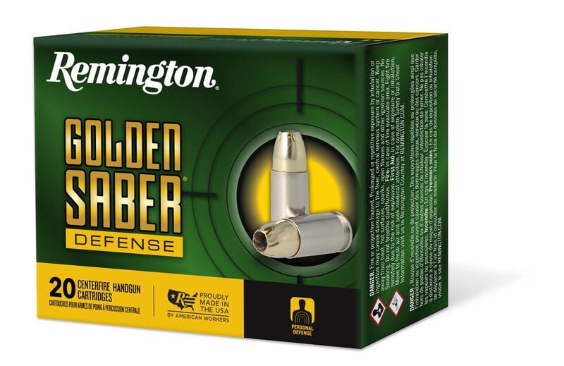 Golden Saber Defense, 380 Auto, 102 Grain, Brass Jacketed Hollow Point, 815 fps