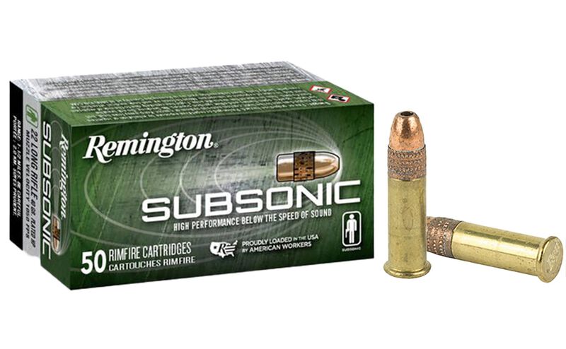 Subsonic Rimfire, 22 LR, 40 Grain, Copper Plated Hollow Point, 1050 fps