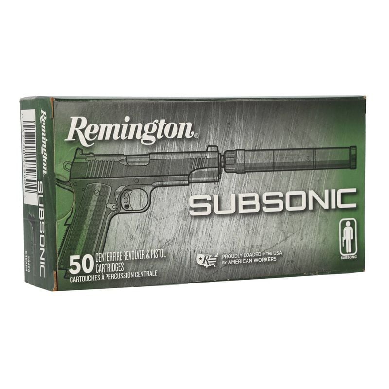 Subsonic Handgun, 45 Auto, 230 Grain, Flat Nose Enclosed Base, 830 fps