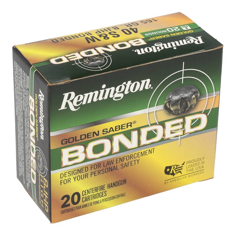 Golden Saber Bonded, 40 S&amp;W, 165 Grain, Bonded Brass Jacketed Hollow Point, 1150 fps