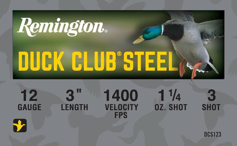 Duck Club Steel, 12 Gauge, 3 Shot, 3 in, 1 1/4 oz, 1400 fps